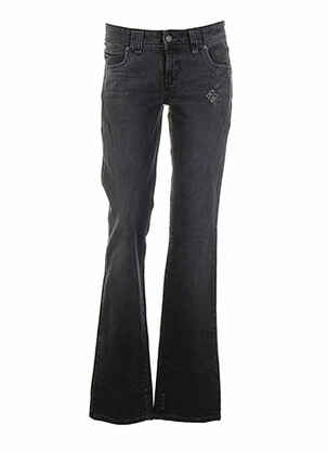 Jeans coupe slim effet usé délavé taille basse noir GALLIANO femme