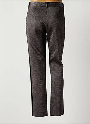 Pantalon droit fermeture zippée sous rabat avec crochet taille normale gris COSTUME NEMUTSO femme