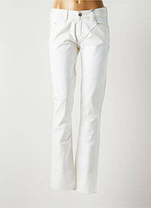 Pantalon slim tissage popeline taille normale blanc SHAMS femme
