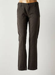 Pantalon chino fermeture zippée sous rabat boutonné taille normale gris RA-ER femme