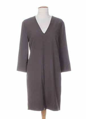 Robe mi-longue manches 3/4 manches 3/4 gris SET femme