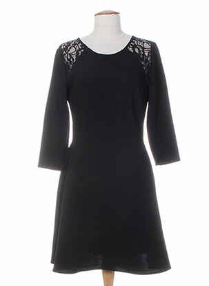 Robe mi-longue manches 3/4 manches 3/4 noir SET femme