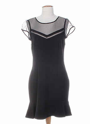 Robe mi-longue manches courtes manches courtes noir SET femme