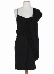 Robe mi-longue coupe fluide sans manche noir PAUL SMITH femme