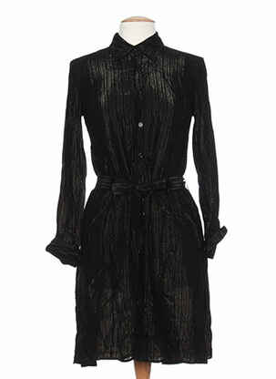 Robe mi-longue manches longues manches longues noir OKTOBER femme