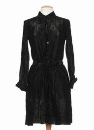 Robe mi-longue manches longues manches longues noir OKTOBER femme