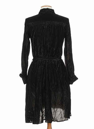 Robe mi-longue manches longues manches longues noir OKTOBER femme