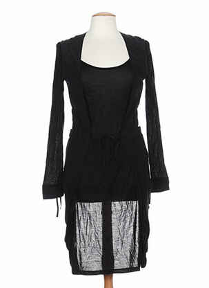 Robe mi-longue manches longues manches longues noir OKTOBER femme