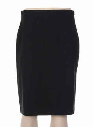 Jupe mi-longue fermeture zip latéral noir BLACK LABEL femme