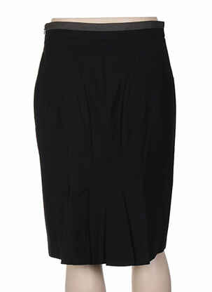 Jupe mi-longue fermeture zip latéral noir BLACK LABEL femme