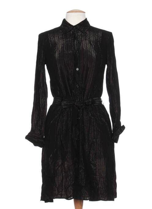 Robe mi-longue manches longues manches longues noir OKTOBER femme