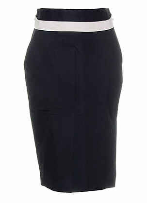 Jupe mi-longue fermeture zip latéral noir BLACK LABEL femme