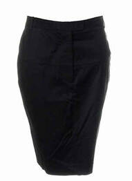 Jupe mi-longue taille haute noir BLACK LABEL femme