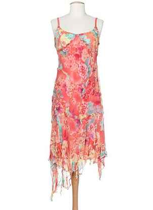 Robe mi-longue imprimé fantaisie sans manche orange TOY G femme