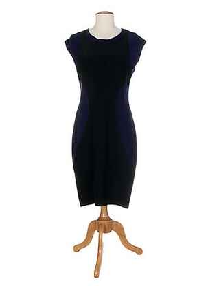 Robe mi-longue manches courtes manches courtes bleu ALMA LIBRE femme
