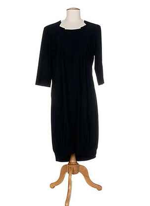 Robe mi-longue manches 3/4 manches 3/4 noir ALMA LIBRE femme