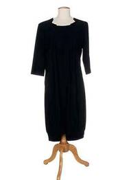 Robe mi-longue manches 3/4 manches 3/4 noir ALMA LIBRE femme