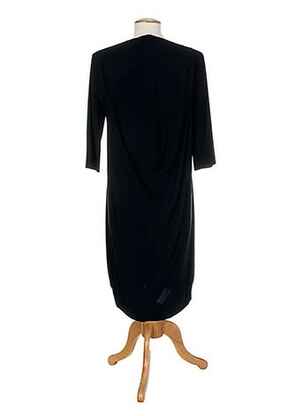 Robe mi-longue manches 3/4 manches 3/4 noir ALMA LIBRE femme