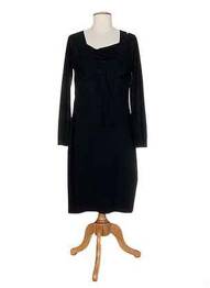Robe mi-longue manches longues manches longues noir ALMA LIBRE femme