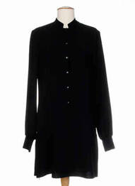 Robe mi-longue manches longues manches longues noir COSTUME NEMUTSO femme