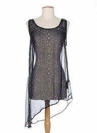 Tunique sans manche coupe fluide noir COSTUME NEMUTSO femme