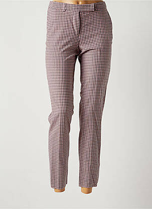 Pantalon chino fermeture zippée sous rabat avec crochet taille normale rose PAUL SMITH femme