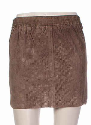 Jupe courte coupe droite marron SET femme