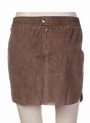 Jupe courte coupe droite marron SET femme