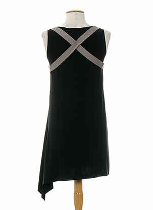Robe mi-longue sans manche sans manche noir ALMALIBRE femme