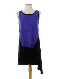 Robe mi-longue sans manche sans manche violet ALMALIBRE femme