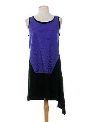 Robe mi-longue sans manche sans manche violet ALMALIBRE femme