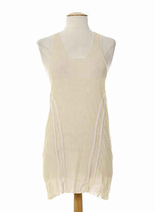 Tunique sans manche col rond beige ALMALIBRE femme