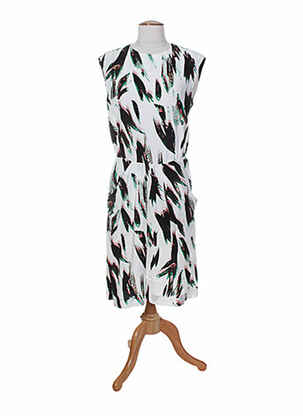 Robe mi-longue imprimé fantaisie sans manche blanc PAUL SMITH femme