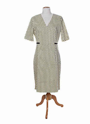 Robe mi-longue imprimé fantaisie manches courtes jaune PAUL SMITH femme