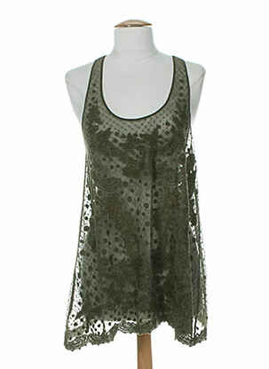 Top sans manche sans manche vert HIGH femme