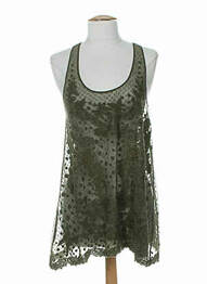 Top sans manche sans manche vert HIGH femme