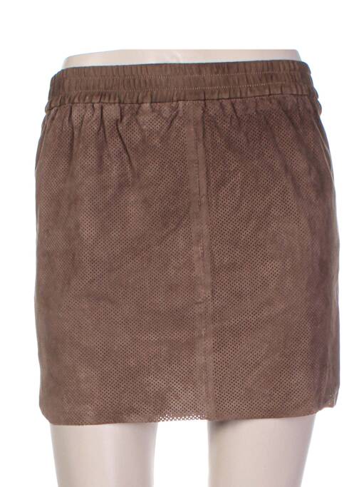 Jupe courte coupe droite marron SET femme