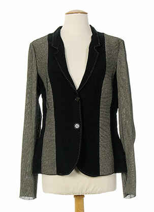Veste casual col chemisier noir ALMALIBRE femme