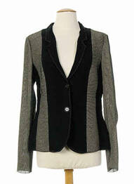 Veste casual col chemisier noir ALMALIBRE femme