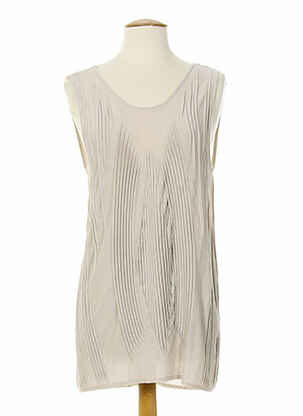 Tunique sans manche col rond beige ALMALIBRE femme