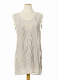 Tunique sans manche col rond beige ALMALIBRE femme