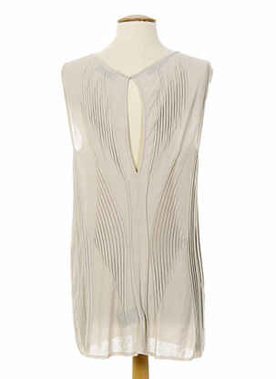 Tunique sans manche col rond beige ALMALIBRE femme