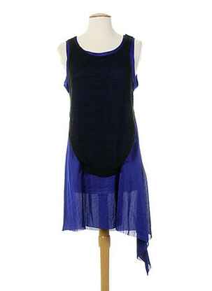 Tunique sans manche col rond bleu ALMALIBRE femme