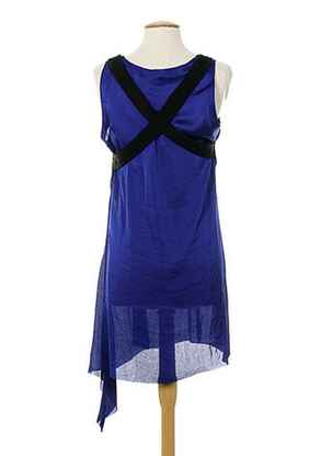 Tunique sans manche col rond bleu ALMALIBRE femme
