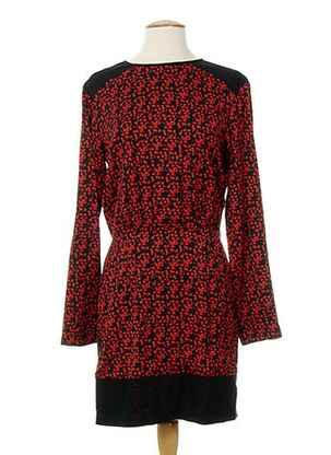 Robe mi-longue imprimé fantaisie manches longues rouge COSTUME NATIONAL femme
