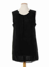 Tunique sans manche col rond noir ALMALIBRE femme