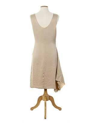 Robe mi-longue sans manche sans manche beige ALMALIBRE femme
