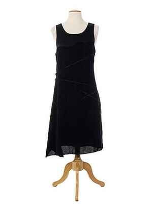 Robe mi-longue sans manche sans manche noir ALMALIBRE femme