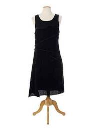 Robe mi-longue sans manche sans manche noir ALMALIBRE femme