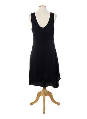 Robe mi-longue sans manche sans manche noir ALMALIBRE femme